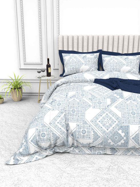 Tuscan Summer 100% Cotton King Size Bedsheet with 2 Pillow Covers -2